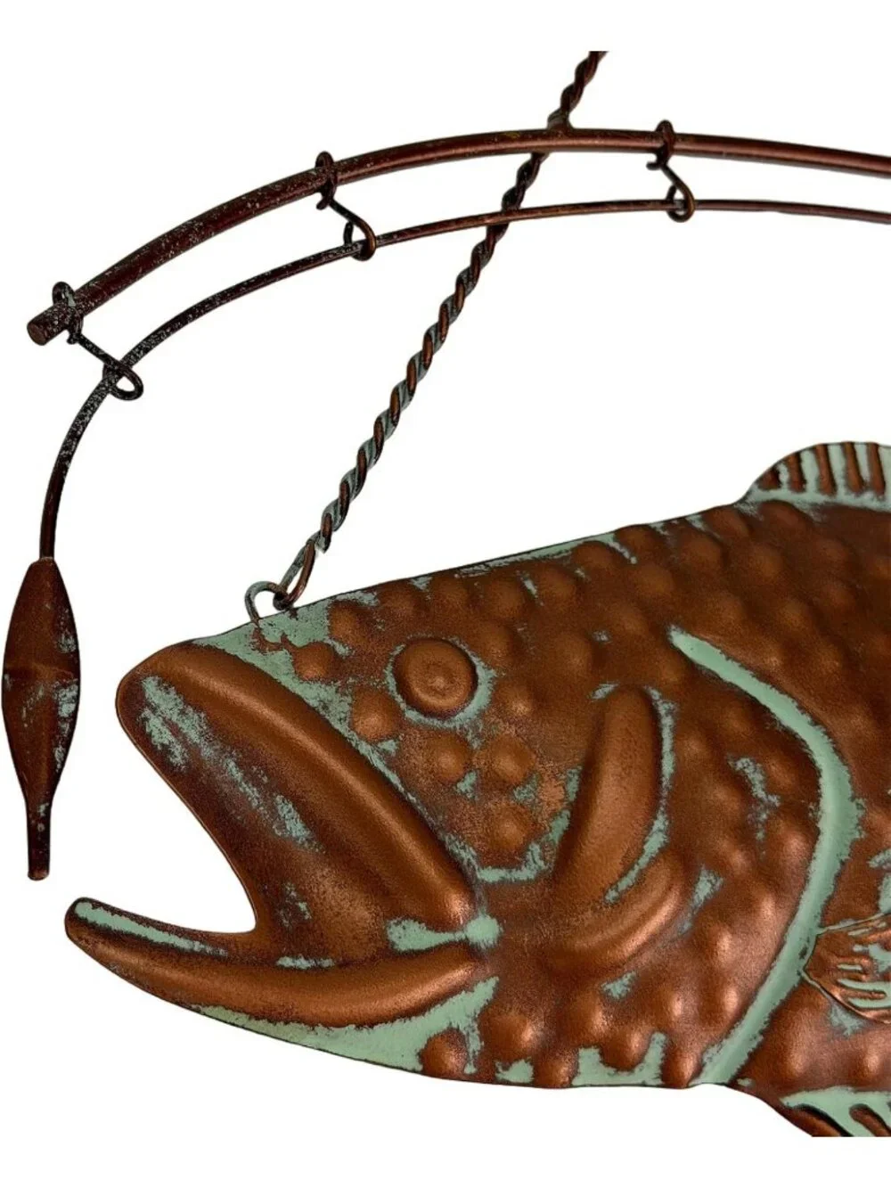 15” Largemouth Bass Metal Wall Art Sculpture | Copper Patina, Textured Finish